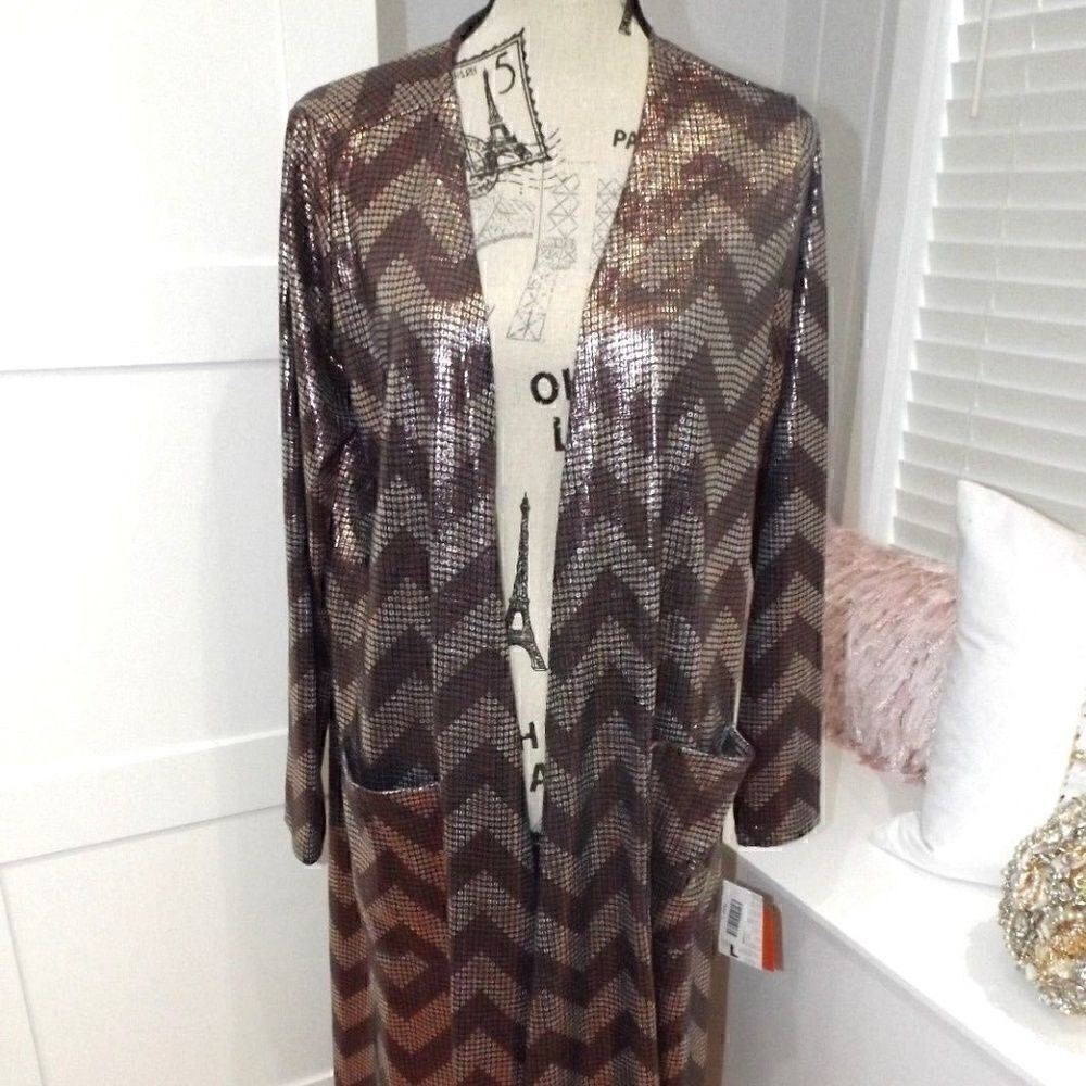 Elegant Lularoe Large Sarah Black Silver Rose Gold